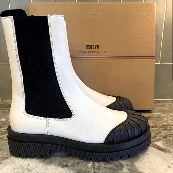 NEW MAEVE Anthropologie leather Chelsea boots. NWT 🤍🖤 - Picture 6 of 7